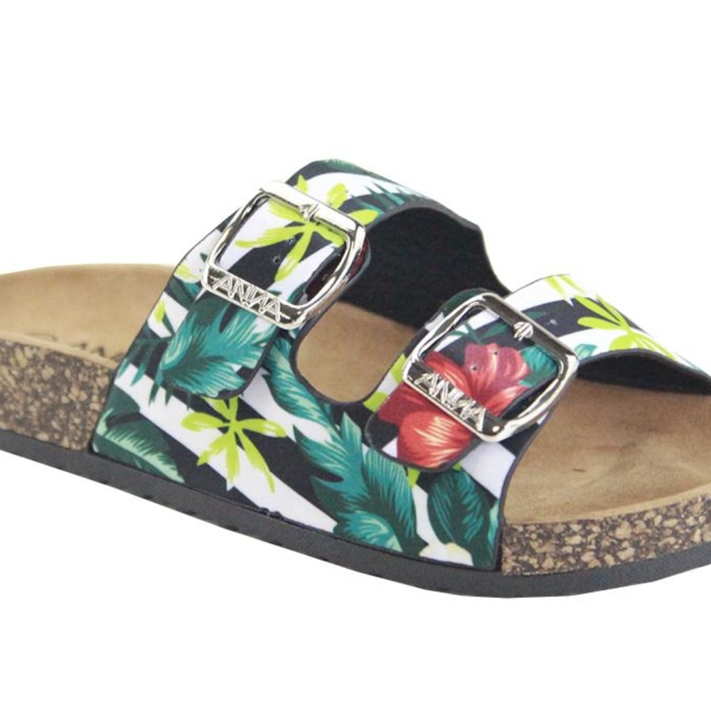 New! Floral Croc Embossed Buckle Sandals - Picture 4 of 7